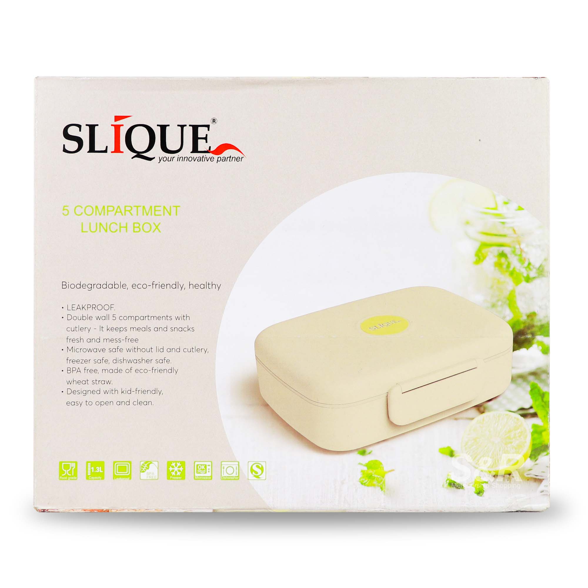 Slique 5 Compartment Lunch Box 1pc Slique 5 Compartment Lunch Box 1pc